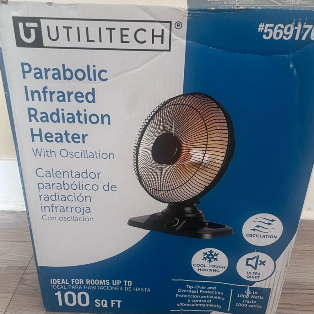 Black Parabolic Infrared Radiation Heater
